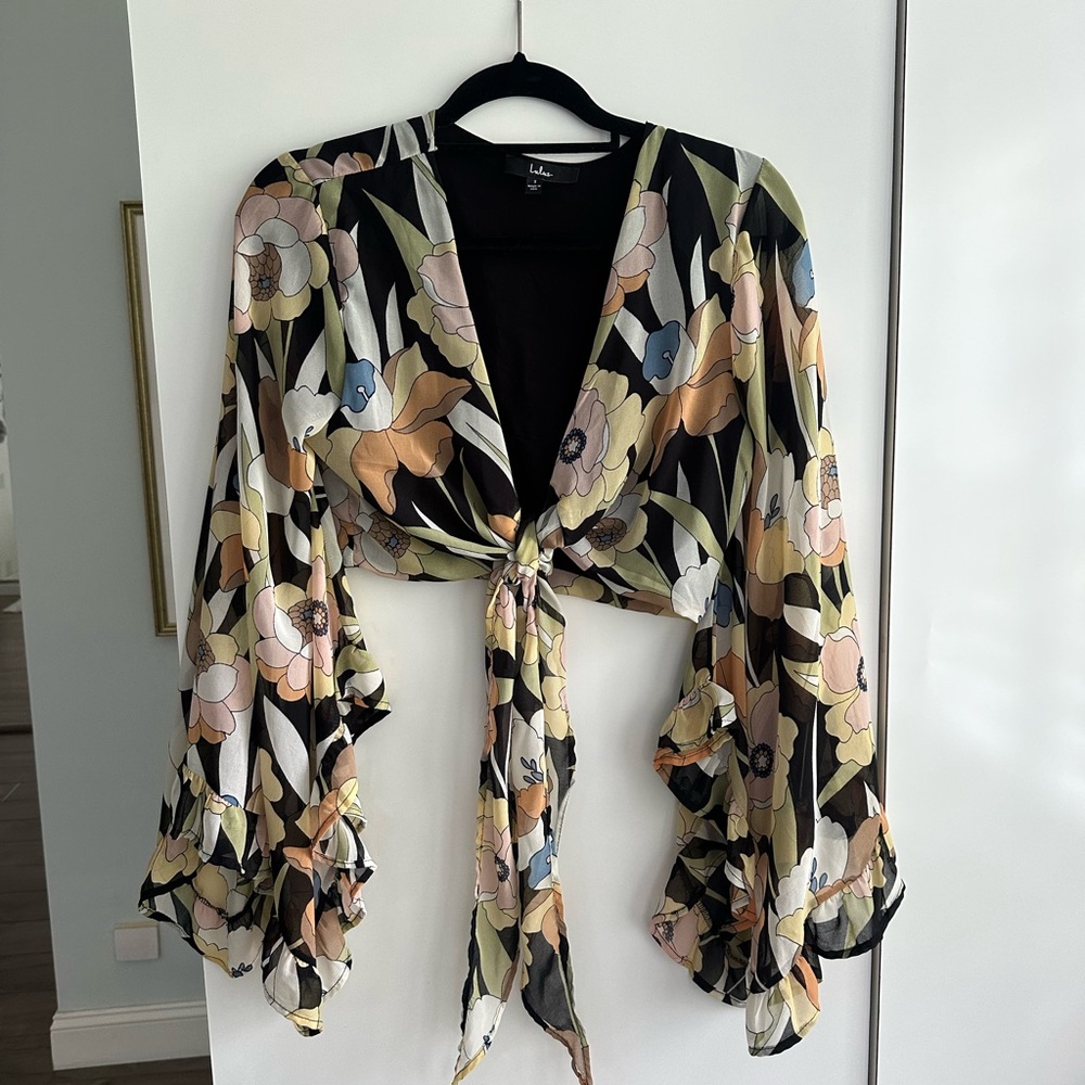 Floral Tie-Front Blouse